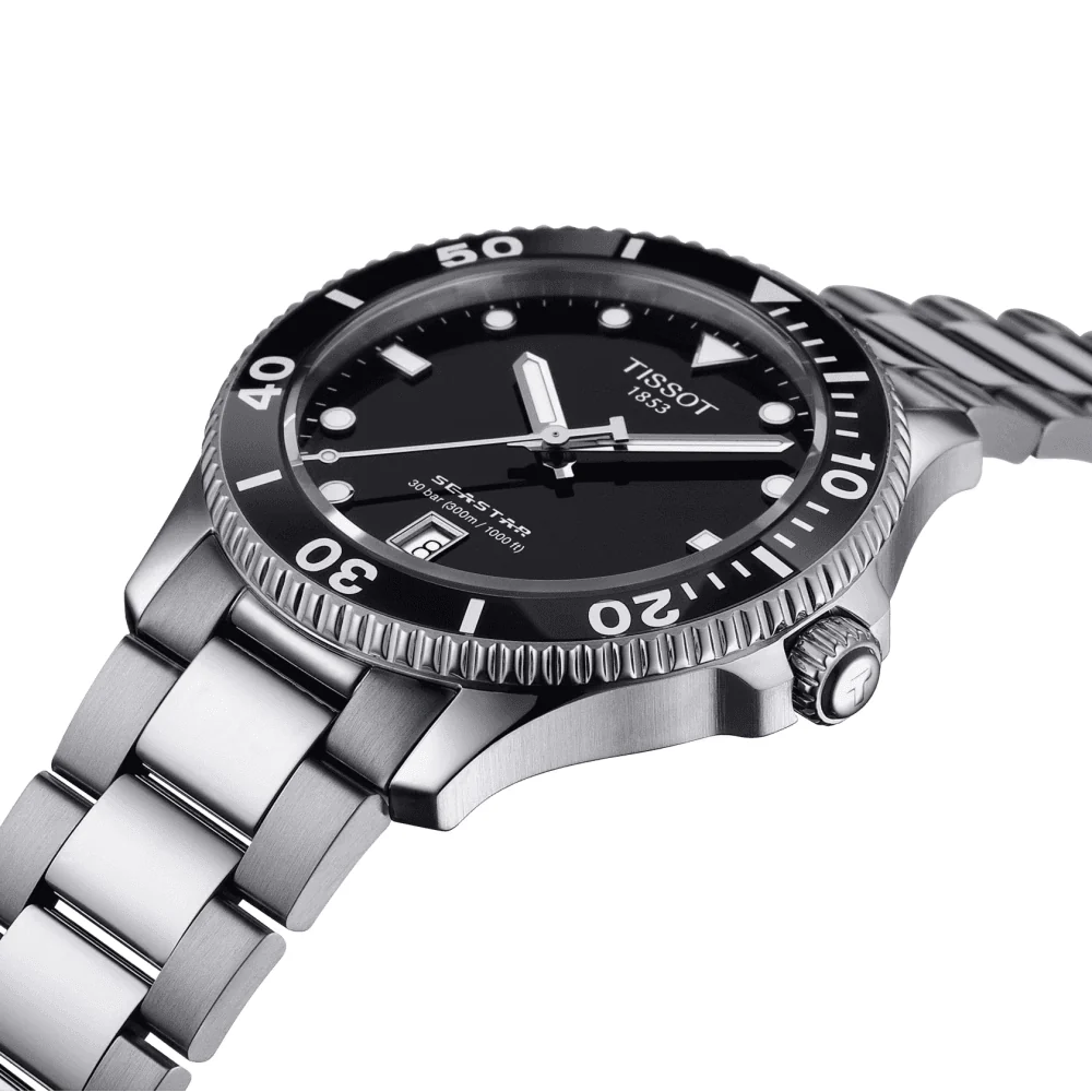 Seastar 1000 40mm Black Dial Steel Bracelet Mens Watch - Image 3