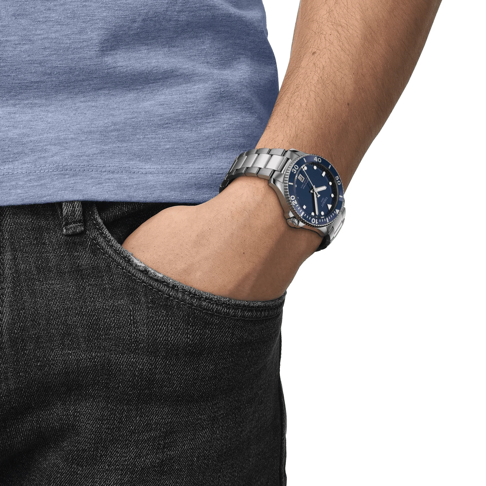 Seastar 1000 40mm Blue Dial Steel Bracelet Mens Watch - Image 2