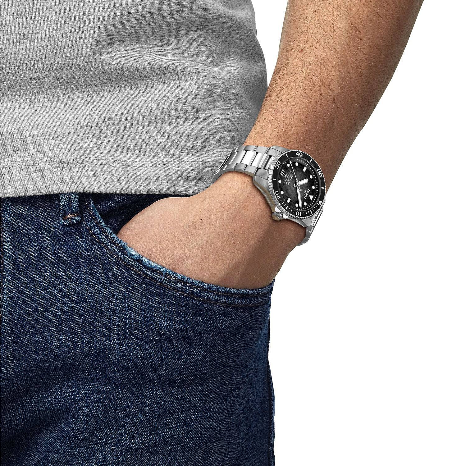 Seastar 1000 Grey Dial Steel Bracelet Automatic Watch - Image 2