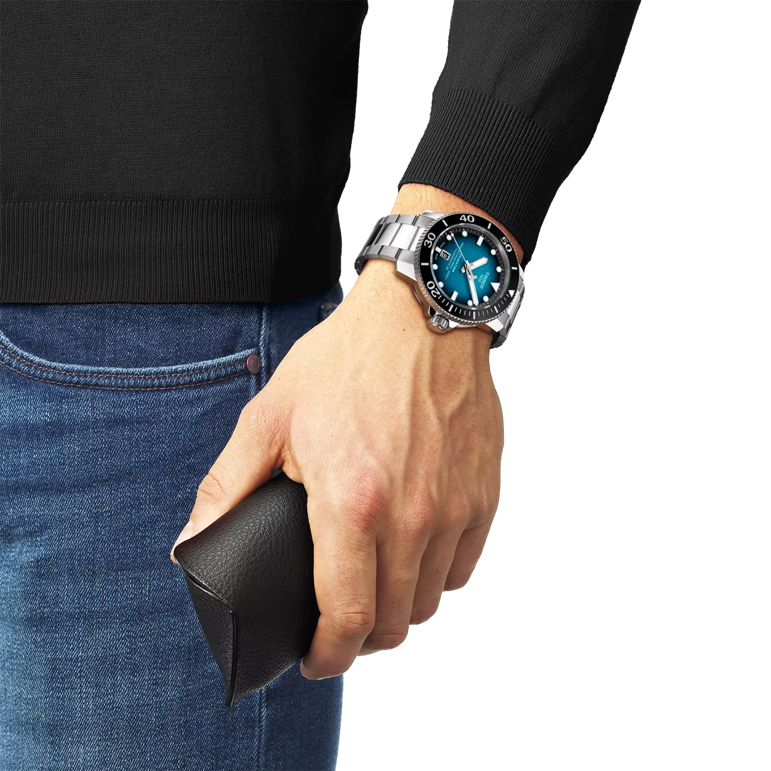 Seastar 2000 46mm Blue-Black Gradient Dial Bracelet Mens Automatic Watch - Image 2