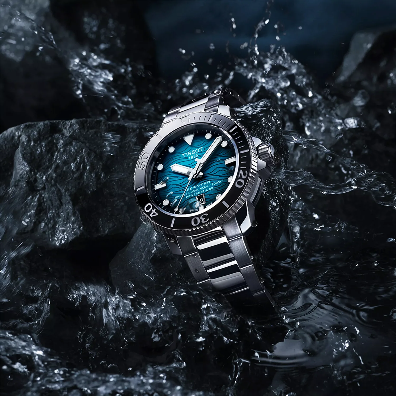 Seastar 2000 46mm Blue-Black Gradient Dial Bracelet Mens Automatic Watch - Image 3