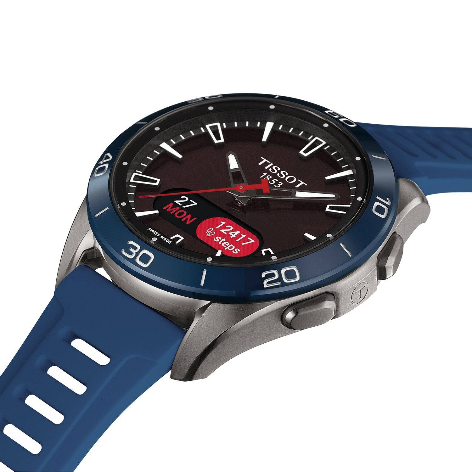 T-Touch Connect Sport 43.75mm Titanium Blue Strap Watch - Image 4