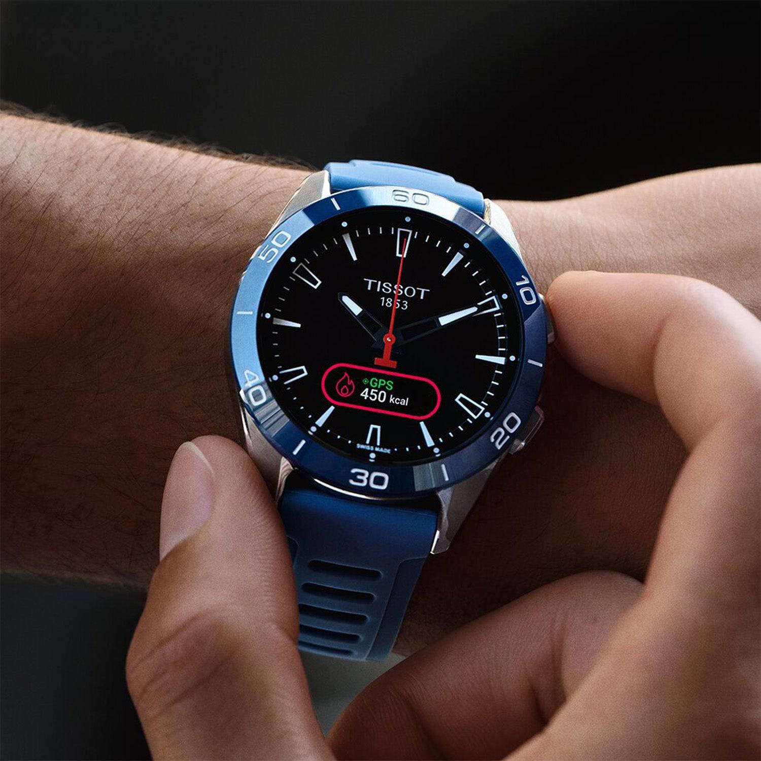 T-Touch Connect Sport 43.75mm Titanium Blue Strap Watch - Image 8