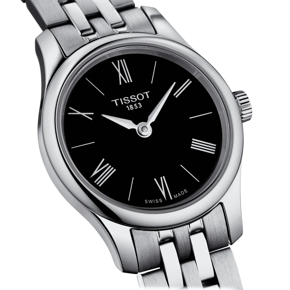 Tradition 25mm Black Dial Steel Bracelet Ladies Quartz Watch - Image 3