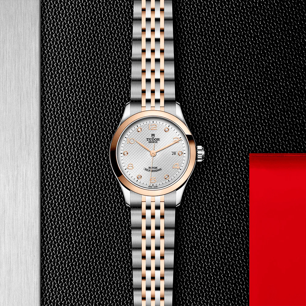1926 28mm Two-Tone Silver Diamond Dial Ladies Automatic Bracelet Watch - Image 3