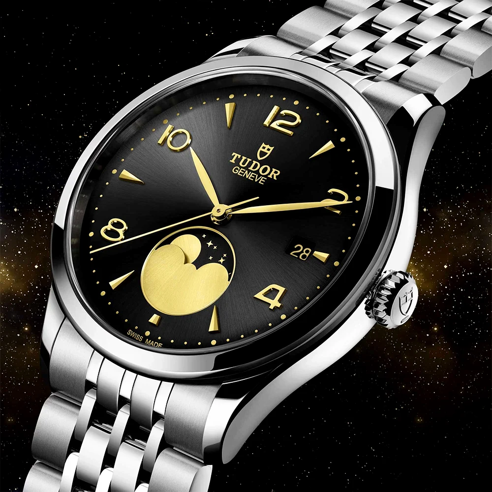 1926 Luna 39mm Black/Gold Moonphase Dial Automatic Watch - Image 2
