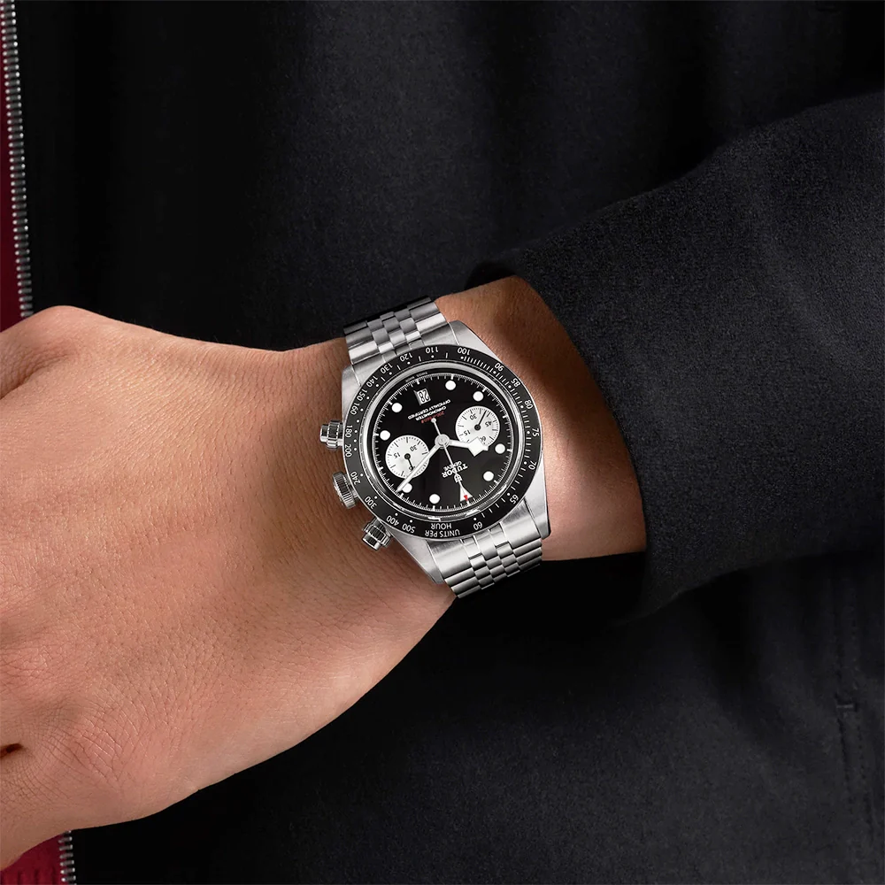 Black Bay Chrono 41mm Black Dial Mens Five-Link Bracelet Watch - Image 2