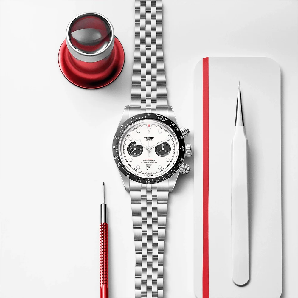 Black Bay Chrono 41mm Opaline Silver Dial Five-Link Bracelet Watch - Image 3
