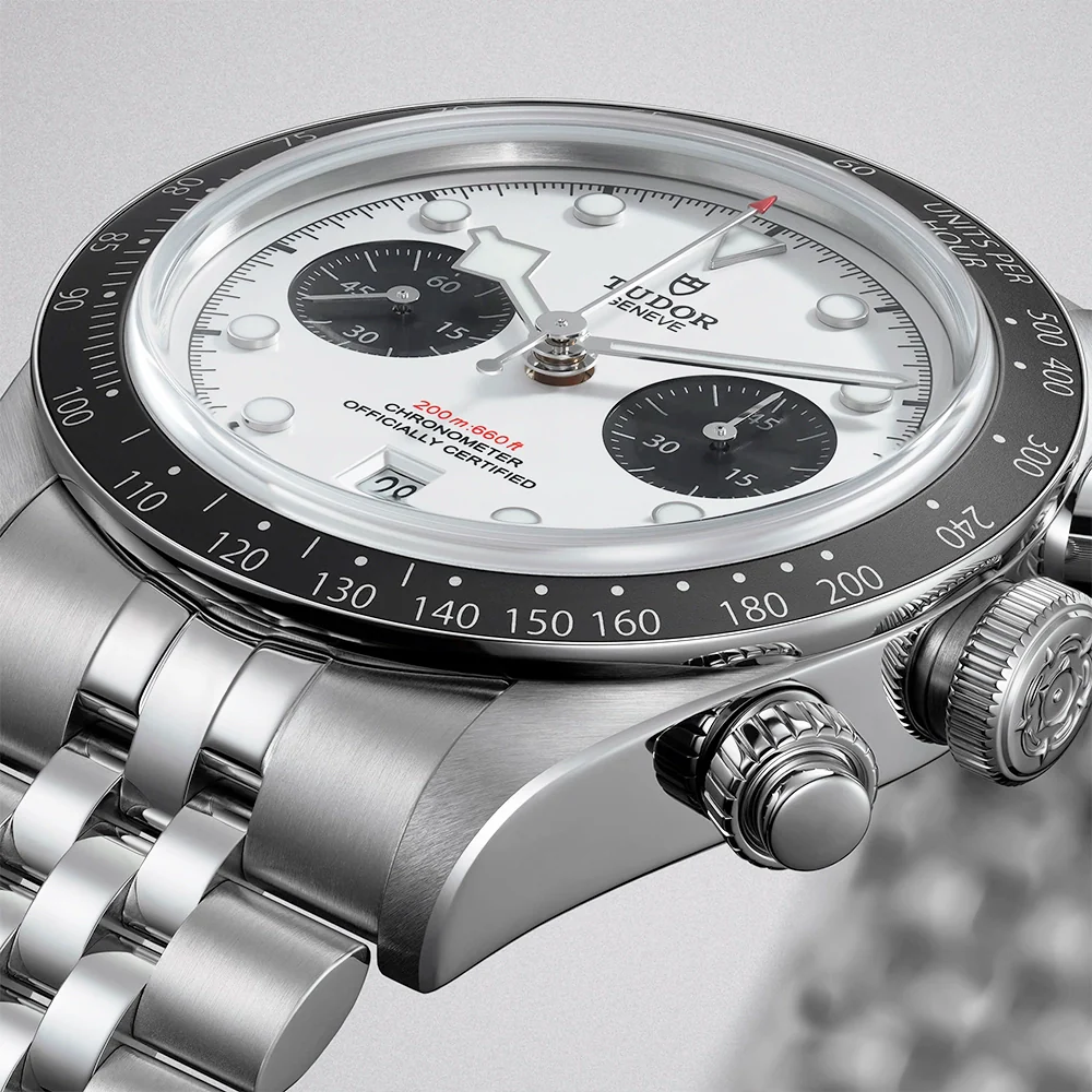 Black Bay Chrono 41mm Opaline Silver Dial Five-Link Bracelet Watch - Image 4