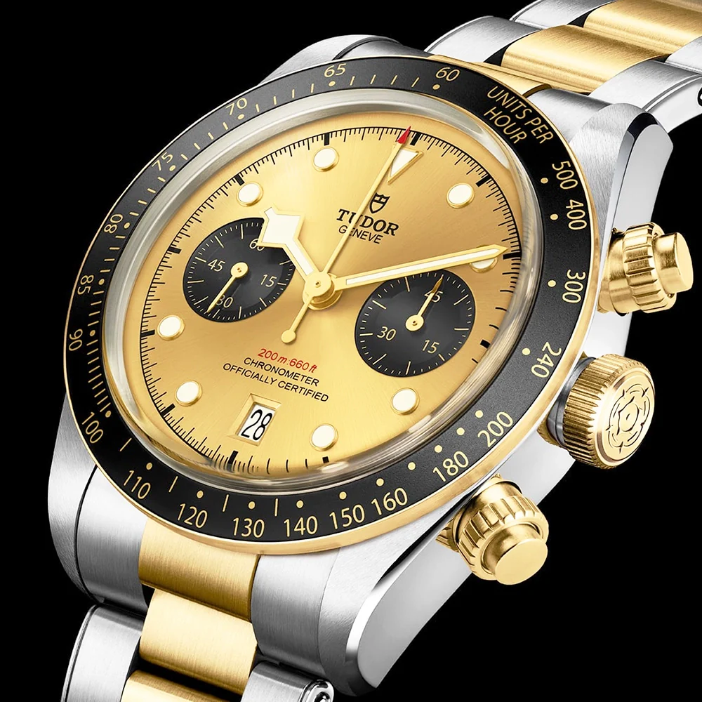 Black Bay Chrono S&G Steel and 18ct Yellow Gold Bracelet Watch - Image 4