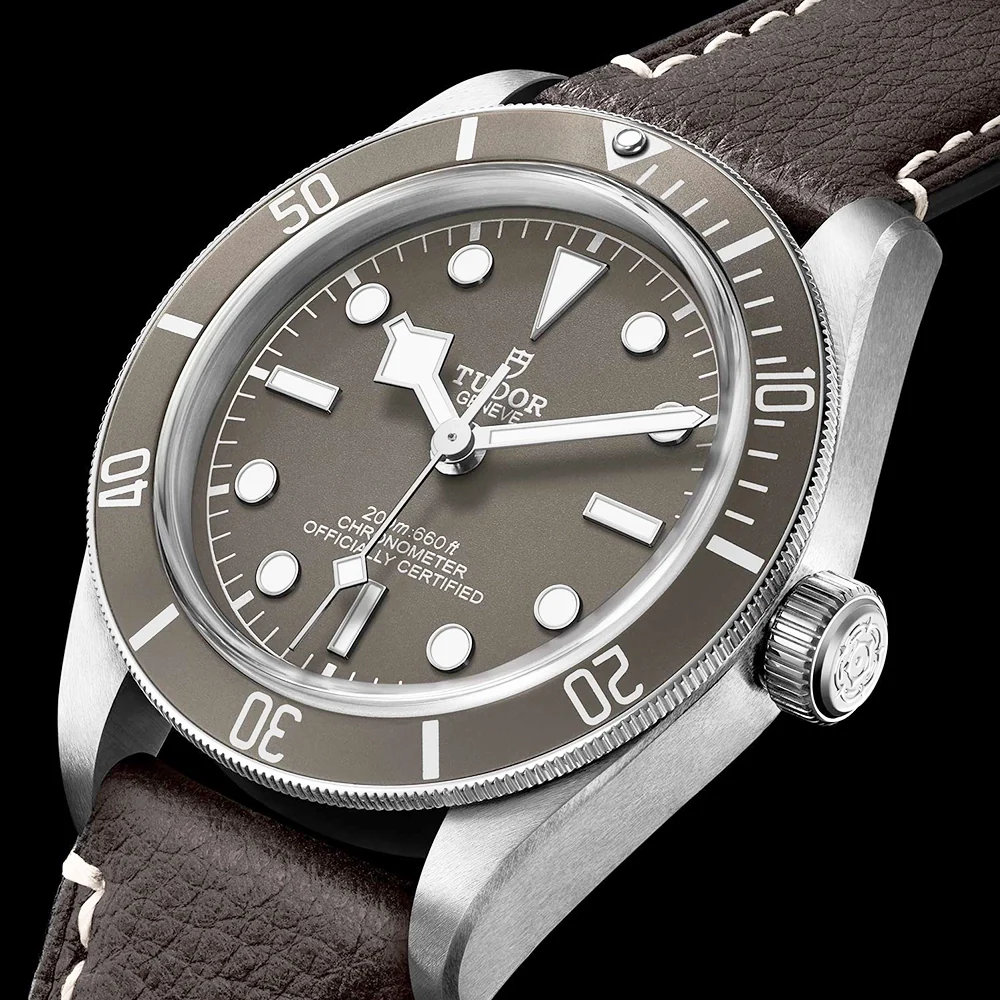 Black Bay 58 925 39mm Silver Case Taupe Dial Leather Strap Watch - Image 4