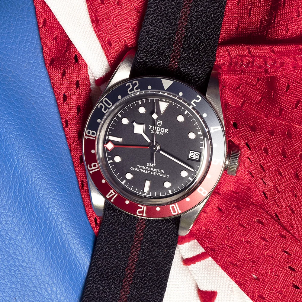 Black Bay GMT 41mm Black Dial Automatic Men's Fabric Strap Watch - Image 2
