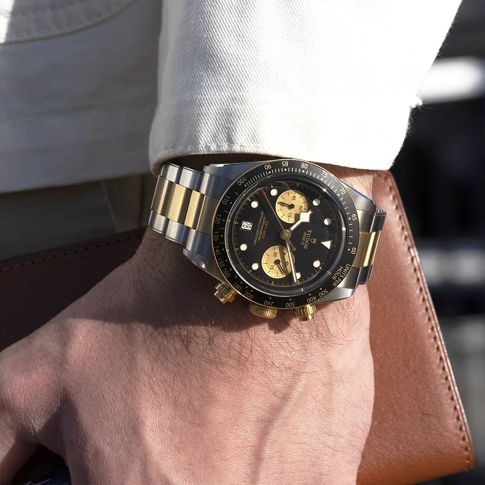 Black Bay S&G 41mm Black/Gold Dial Men's Chronograph Bracelet Watch - Image 3