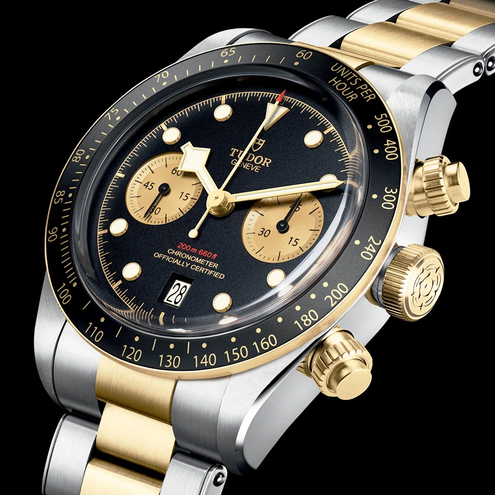 Black Bay S&G 41mm Black/Gold Dial Men's Chronograph Bracelet Watch - Image 4