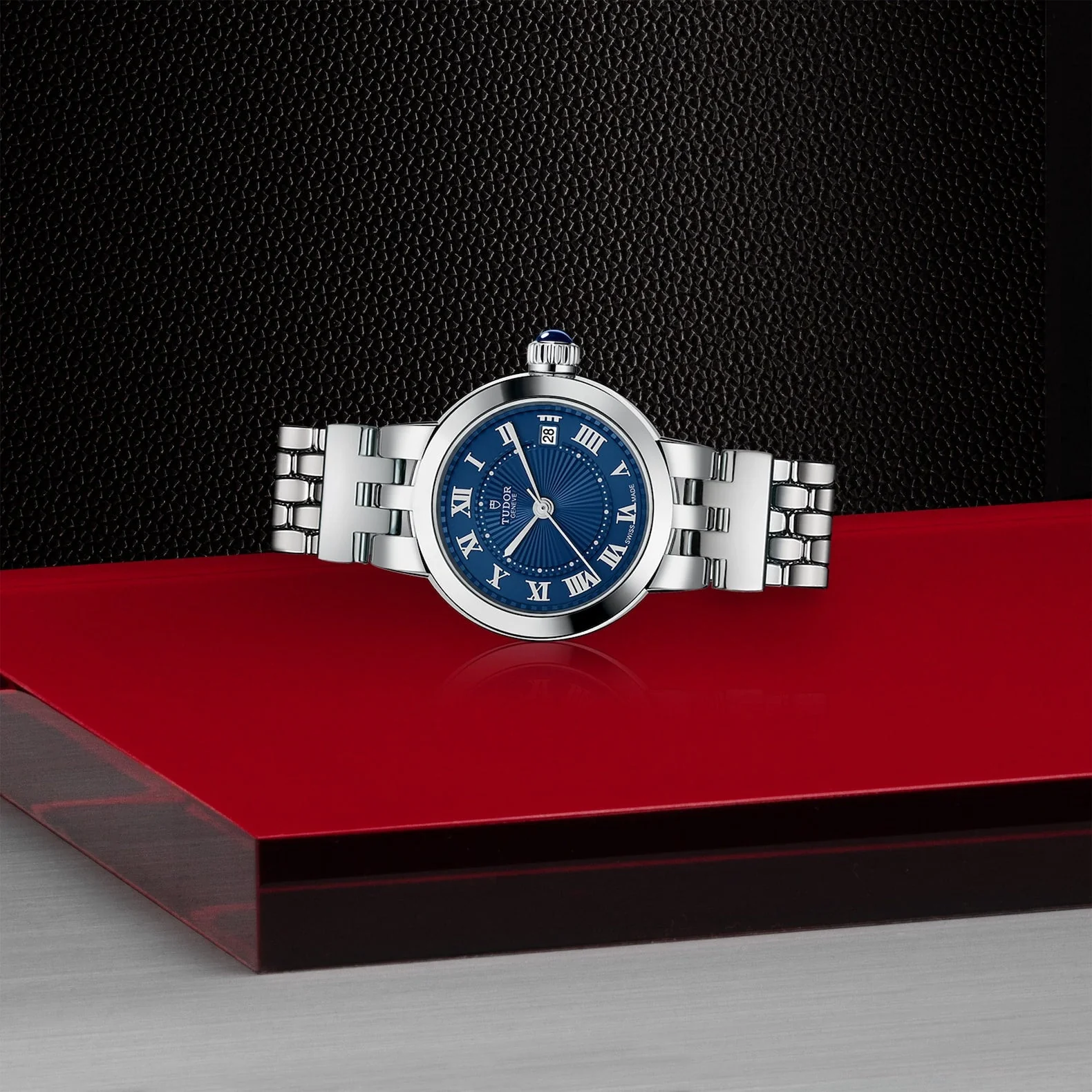 Clair de Rose 26mm Blue Guilloche Dial Ladies Bracelet Watch - Image 4