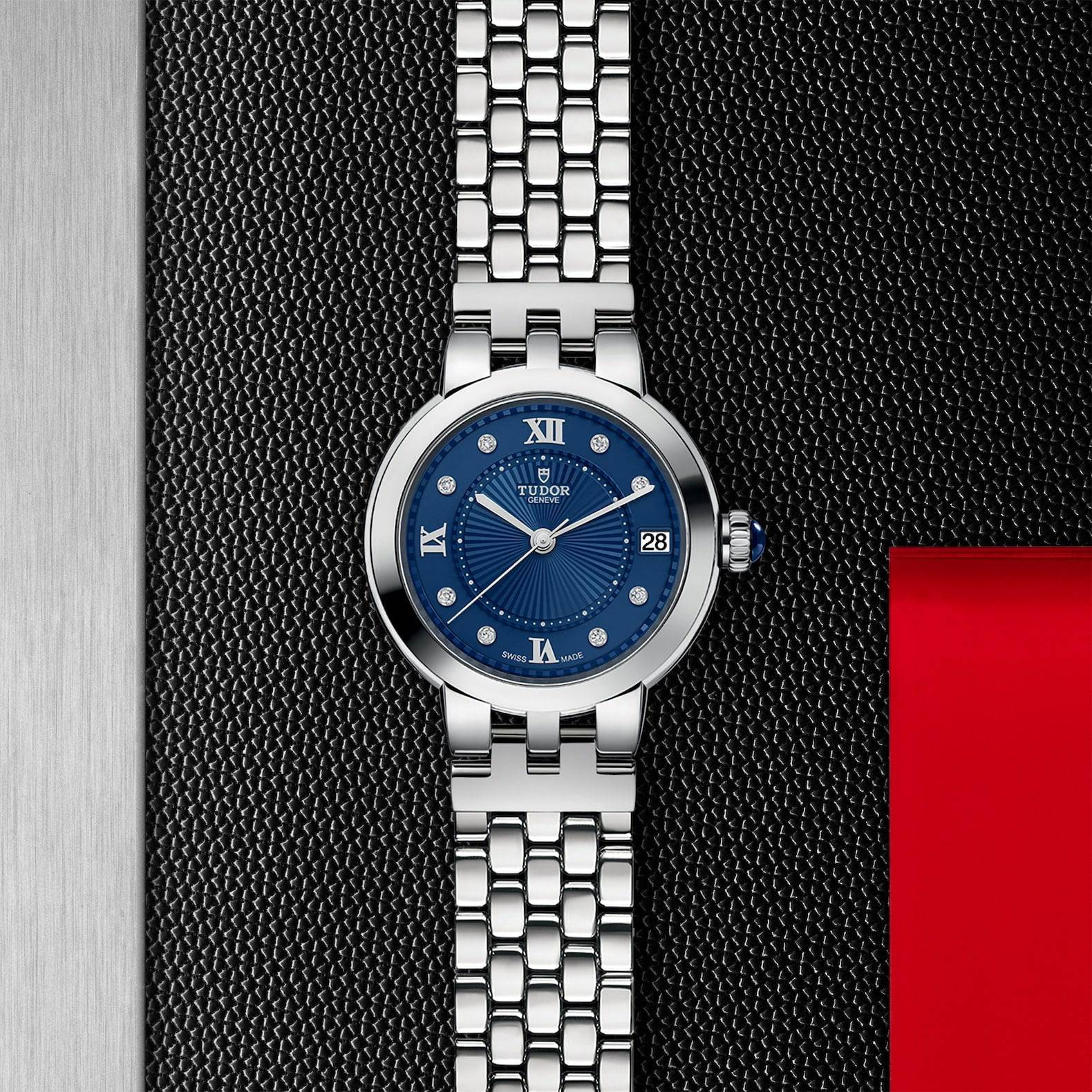 Clair de Rose 34mm Blue Diamond Dial Ladies Bracelet Watch - Image 2