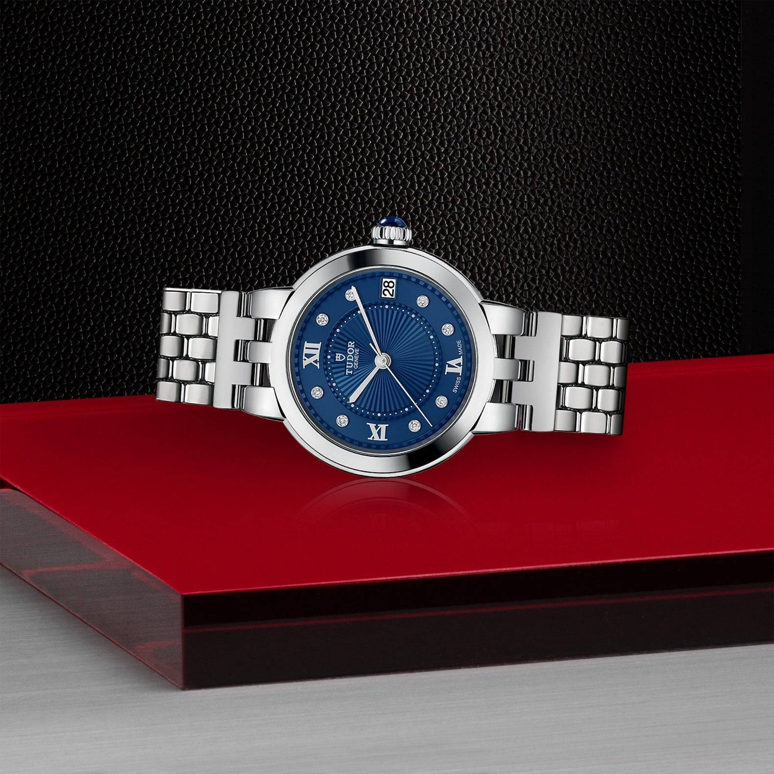 Clair de Rose 34mm Blue Diamond Dial Ladies Bracelet Watch - Image 3