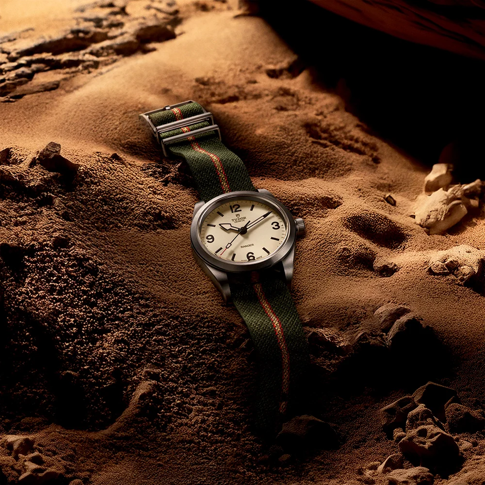 Ranger 39mm Beige Domed Dial Mens Automatic NATO Strap Watch - Image 2