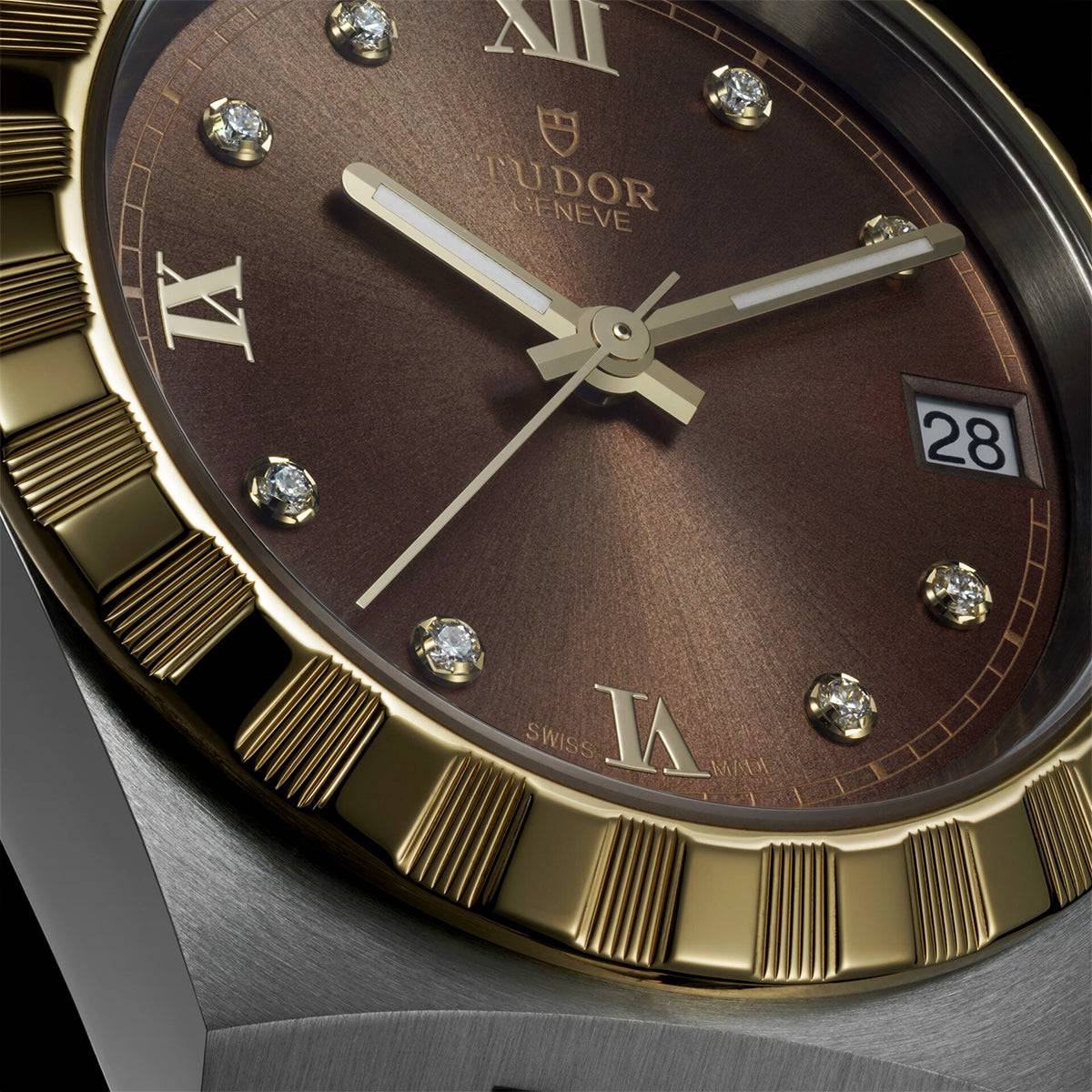 Royal 38mm Two-Tone Brown Diamond Dial Automatic Bracelet Watch - Image 2