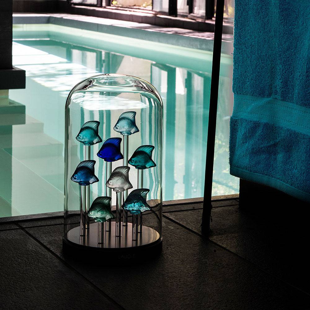 Turquoise Blue Crystal Fish Sculpture - Image 2