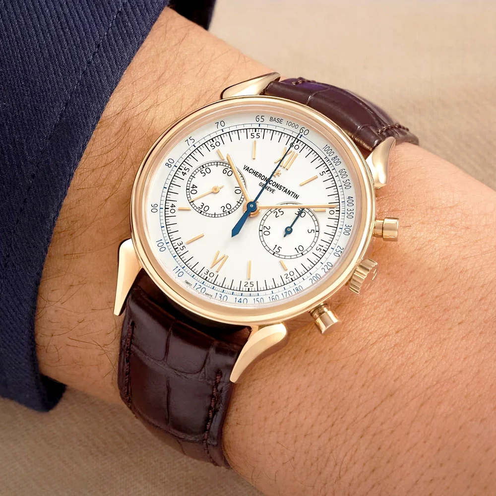 Historiques Cornes de Vache 1955 18ct Pink Gold Mens Strap Watch - Image 4