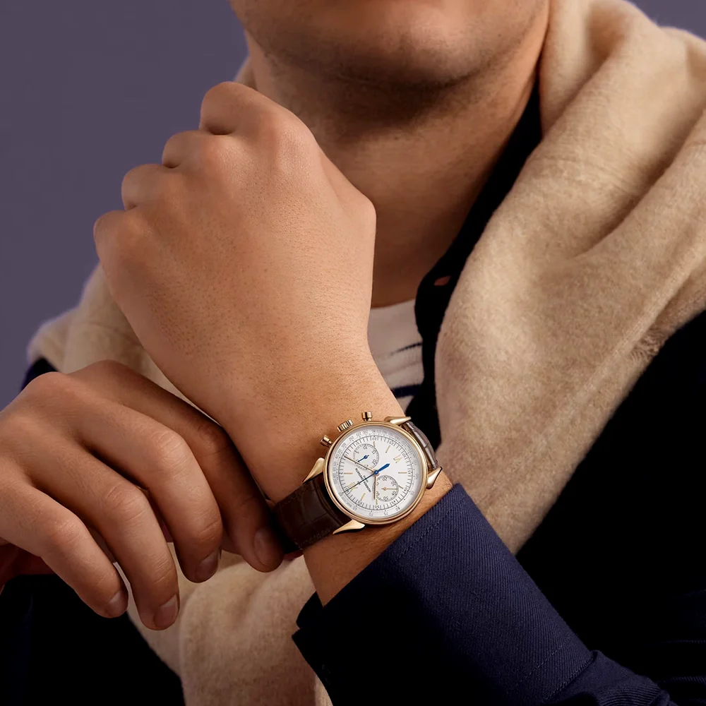 Historiques Cornes de Vache 1955 18ct Pink Gold Mens Strap Watch - Image 5