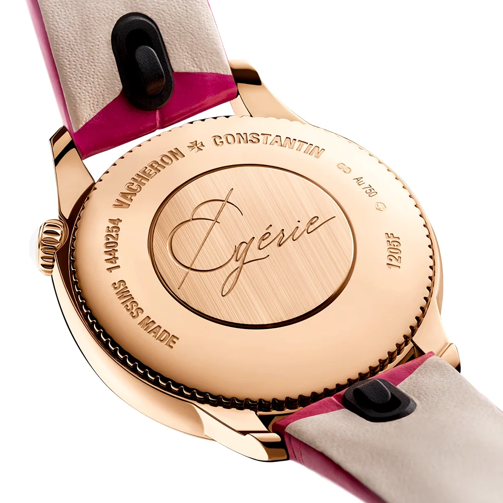 Egerie Quartz 30mm 18ct Pink Gold Diamond Set Ladies Strap Watch - Image 5