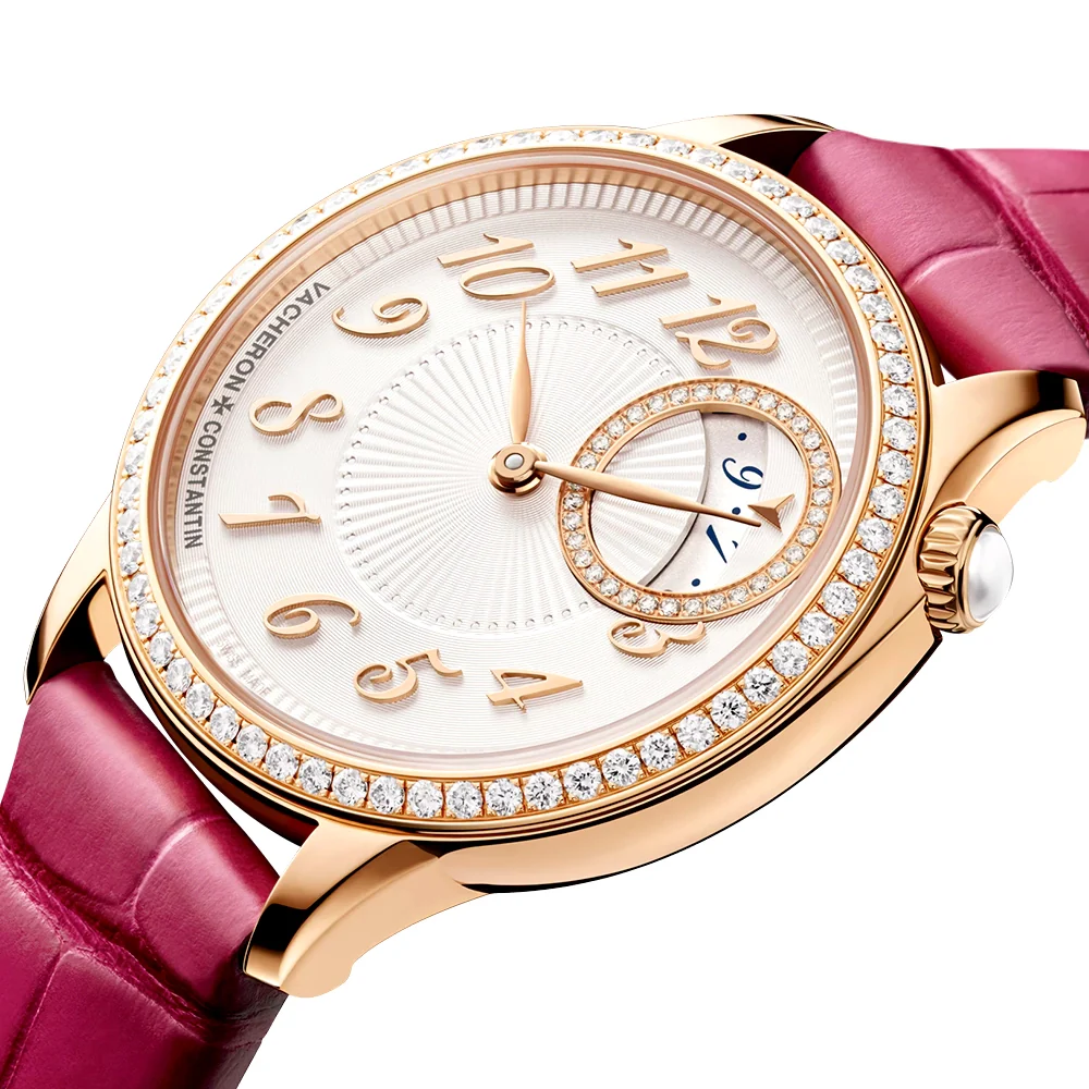 Egerie Quartz 30mm 18ct Pink Gold Diamond Set Ladies Strap Watch - Image 6