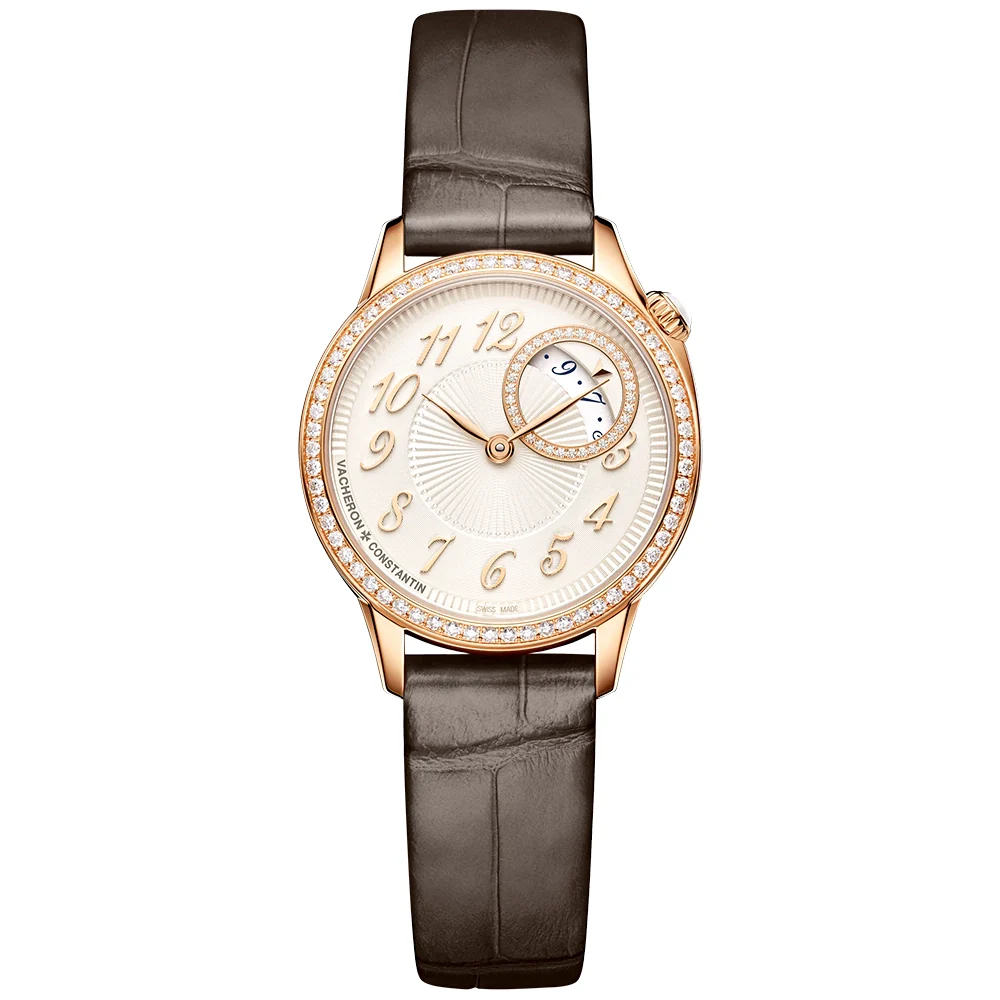 Egerie Quartz 30mm 18ct Pink Gold Diamond Set Ladies Strap Watch - Image 9
