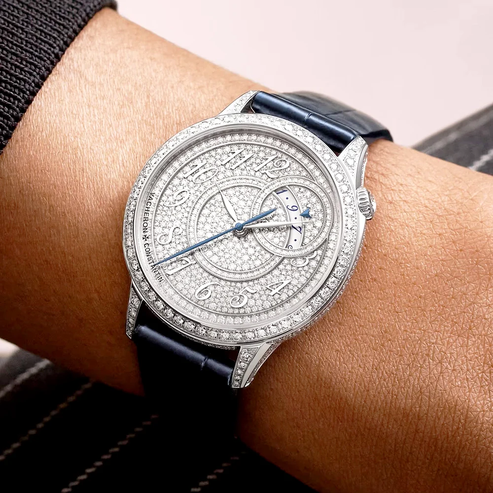 Egerie Self-Winding 18ct White Gold Diamond Set Ladies Strap Watch - Image 2