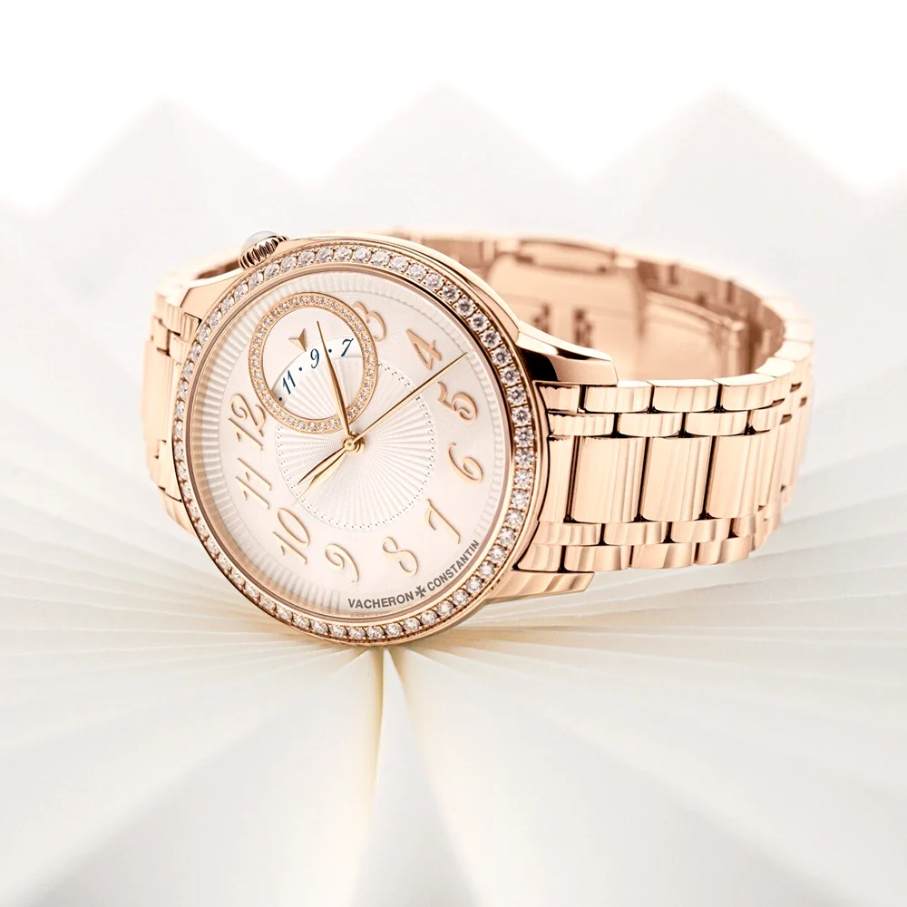 Egerie Self-Winding 18ct Pink Gold Diamond Set Ladies Bracelet Watch - Image 2