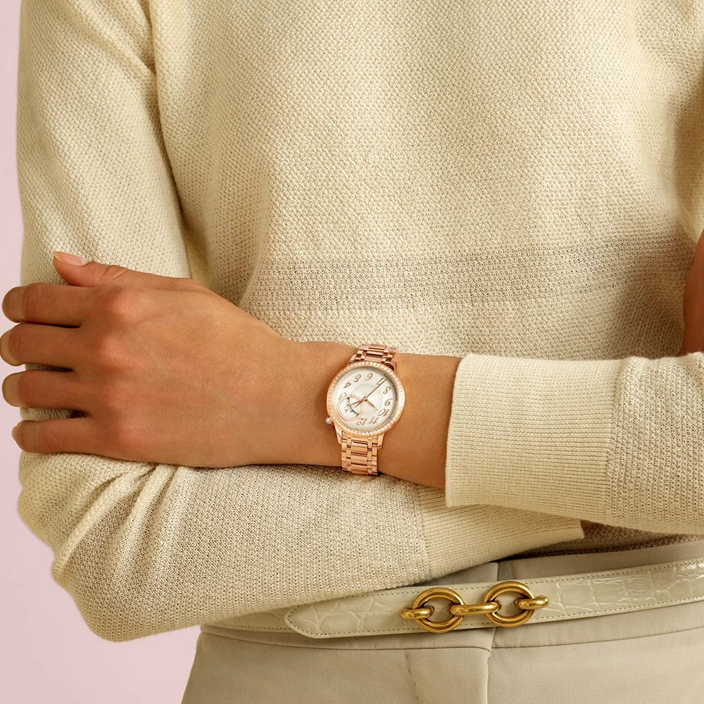 Egerie Self-Winding 18ct Pink Gold Diamond Set Ladies Bracelet Watch - Image 5