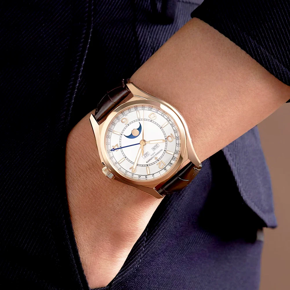 Fiftysix Complete Calendar 40mm 18ct Pink Gold Mens Automatic Watch - Image 6