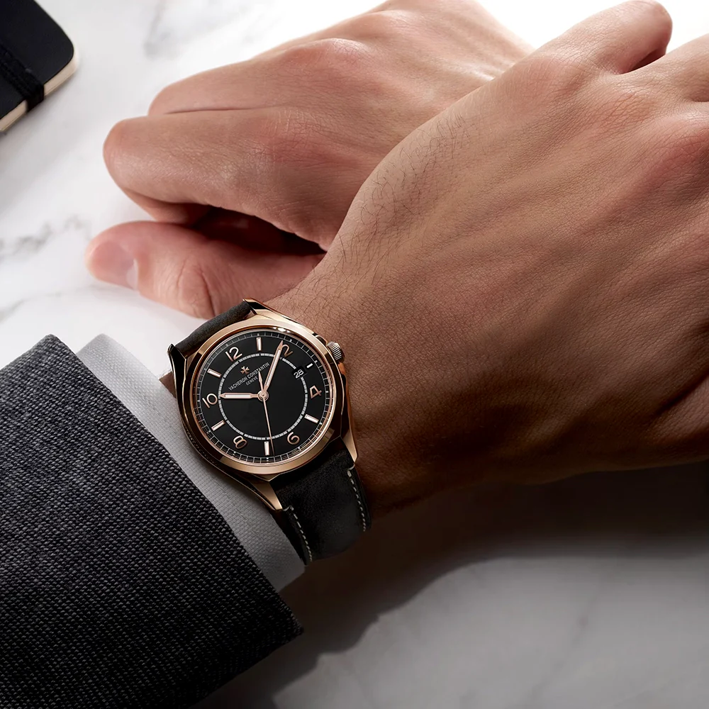 Fiftysix Self-Winding 40mm 18ct Pink Gold Black Dial Watch - Image 2