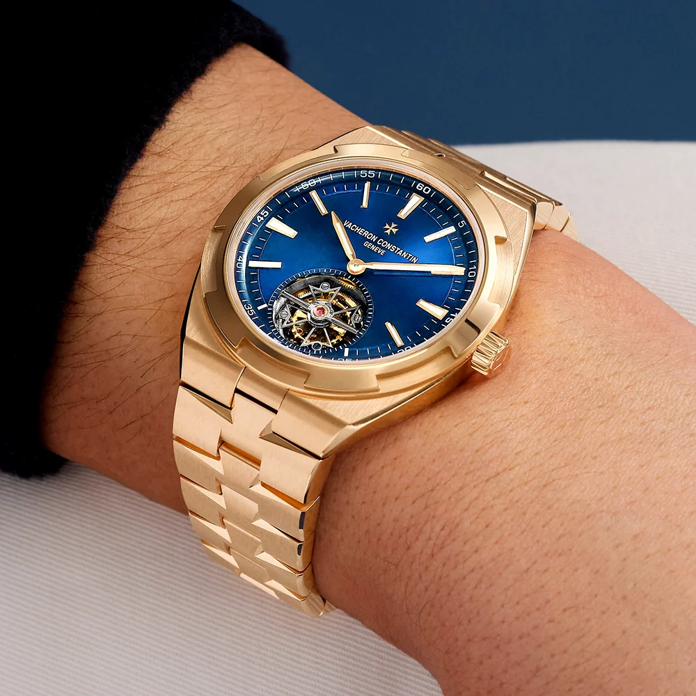 Overseas Tourbillon 18ct Rose Gold Blue Dial Mens Automatic Watch - Image 2
