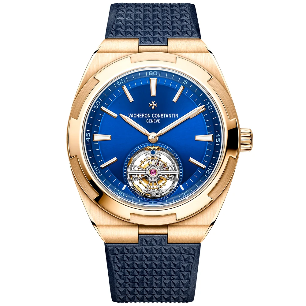 Overseas Tourbillon 18ct Rose Gold Blue Dial Mens Automatic Watch - Image 4