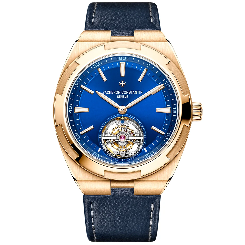 Overseas Tourbillon 18ct Rose Gold Blue Dial Mens Automatic Watch - Image 5