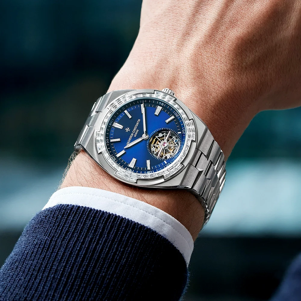 Overseas Tourbillon High Jewellery Blue Dial Diamond Set Watch - Image 3