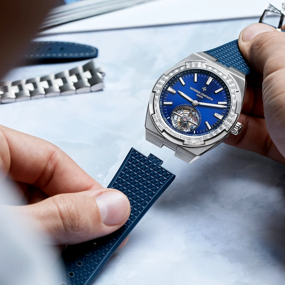 Overseas Tourbillon High Jewellery Blue Dial Diamond Set Watch - Image 5