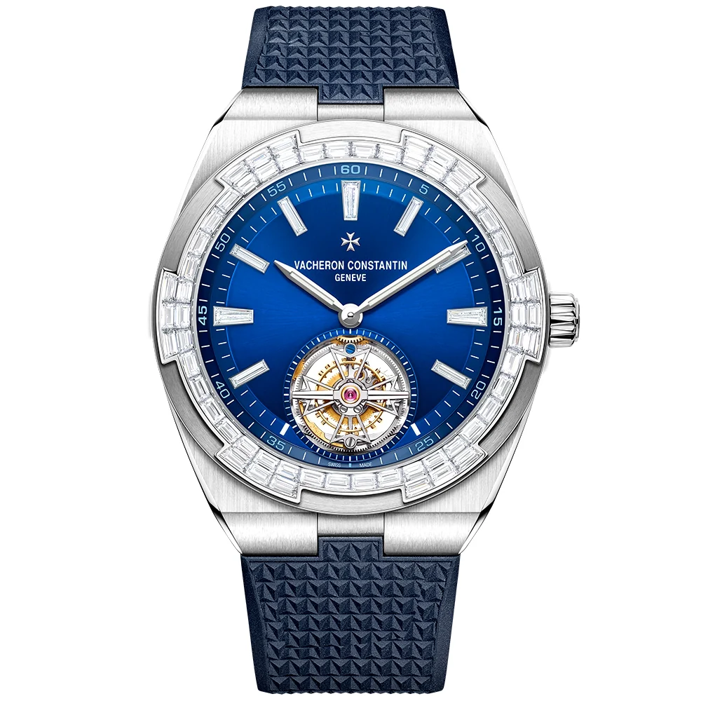 Overseas Tourbillon High Jewellery Blue Dial Diamond Set Watch - Image 7