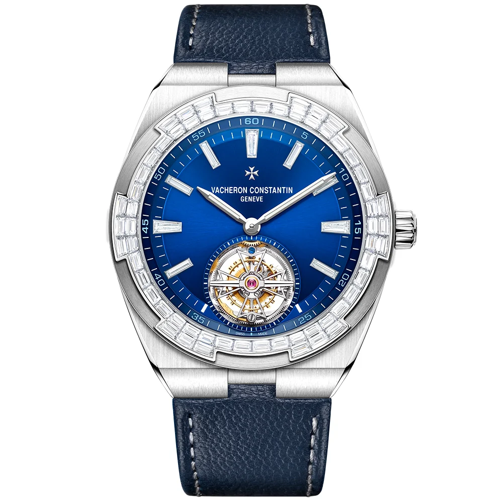 Overseas Tourbillon High Jewellery Blue Dial Diamond Set Watch - Image 8