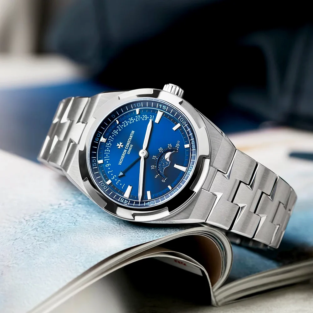 Overseas Moonphase Retrograde 41mm Blue Dial Automatic Mens Watch - Image 2