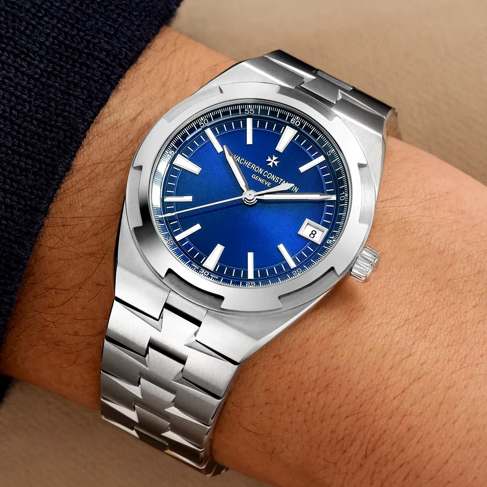 Overseas Self-Winding 41mm Steel Blue Dial Mens Bracelet Watch - Image 2