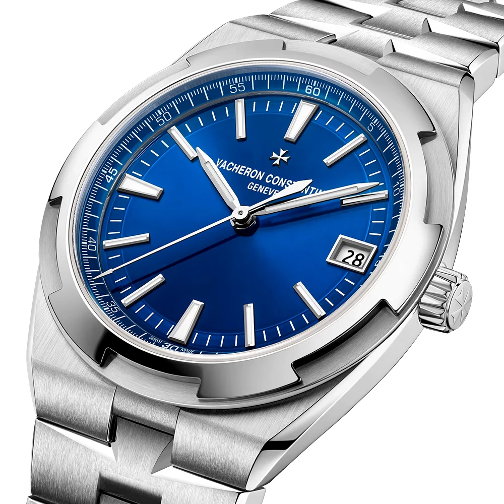 Overseas Self-Winding 41mm Steel Blue Dial Mens Bracelet Watch - Image 4