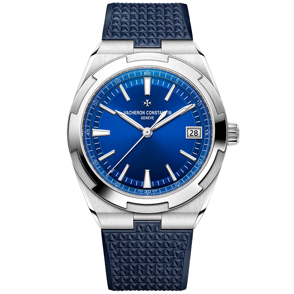 Overseas Self-Winding 41mm Steel Blue Dial Mens Bracelet Watch - Image 8