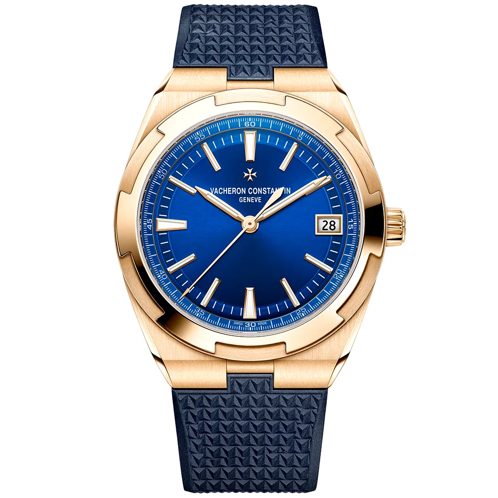 Overseas Self-Winding 18ct Pink Gold Blue Dial Mens Bracelet Watch - Image 7