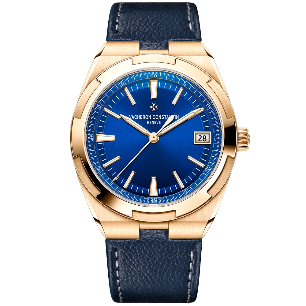 Overseas Self-Winding 18ct Pink Gold Blue Dial Mens Bracelet Watch - Image 8