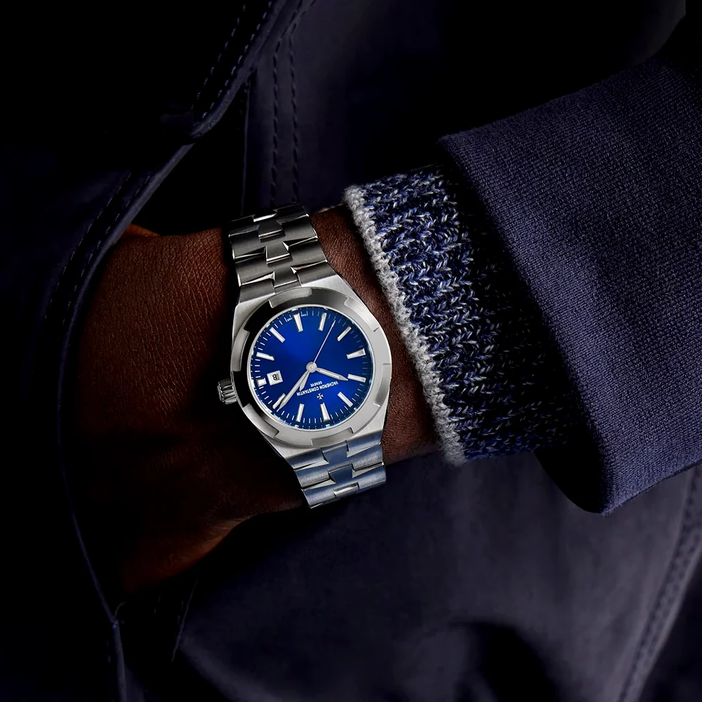 Overseas Self-Winding 34.5mm Blue Dial Ladies Bracelet Watch - Image 5