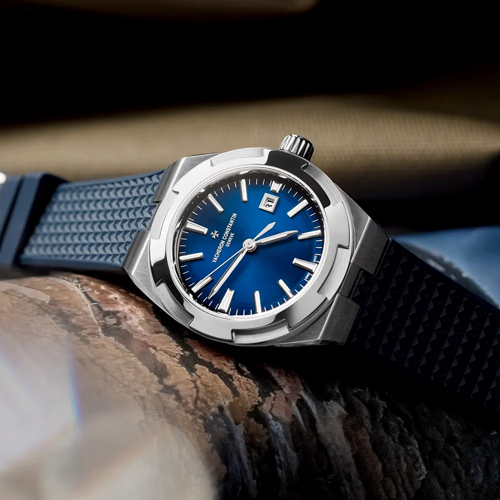 Overseas Self-Winding 34.5mm Blue Dial Ladies Bracelet Watch - Image 9