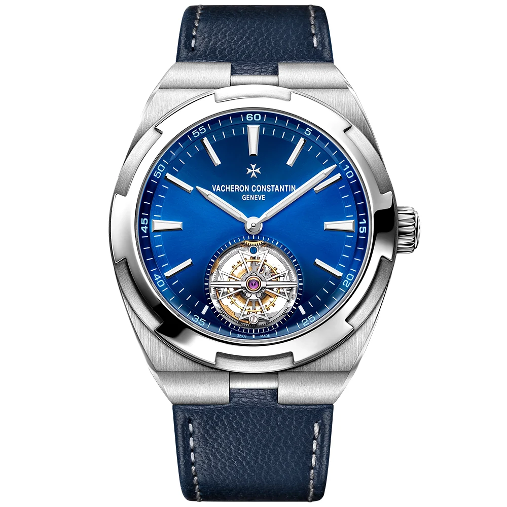 Overseas Tourbillon Steel Sunray Blue Dial Mens Automatic Watch - Image 6